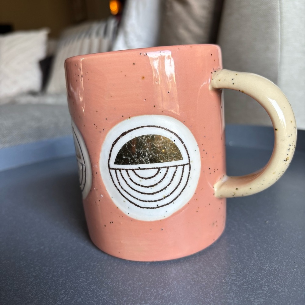 Anthropologie Cathy Trepocki Boho Geometric Patterned Ceramic Mug - Picture 3 of 7
